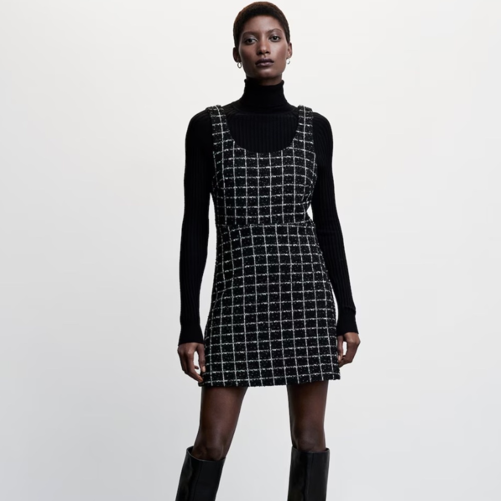 Mango Stripped Tweed Dress